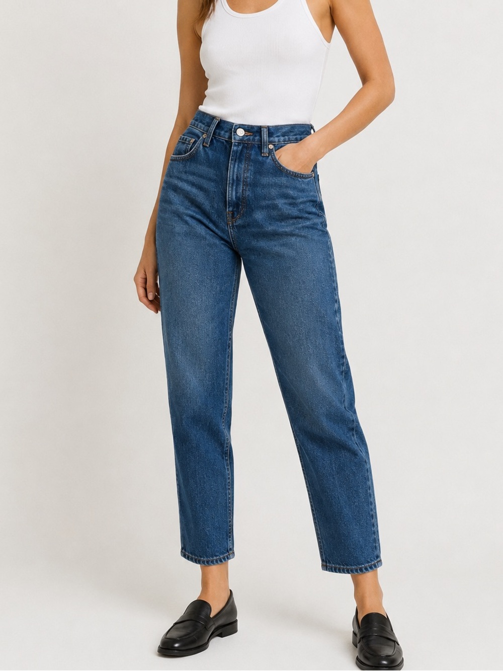 Everlane The ’90s Cheeky Jeans Size 23 High Rise Straight Leg Organic Cotton